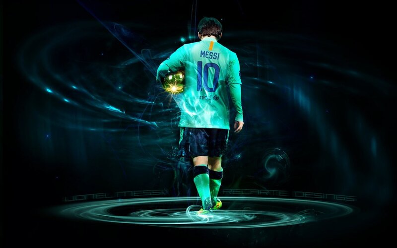 Lionel Messi Soccer Player — Black, Dramatic