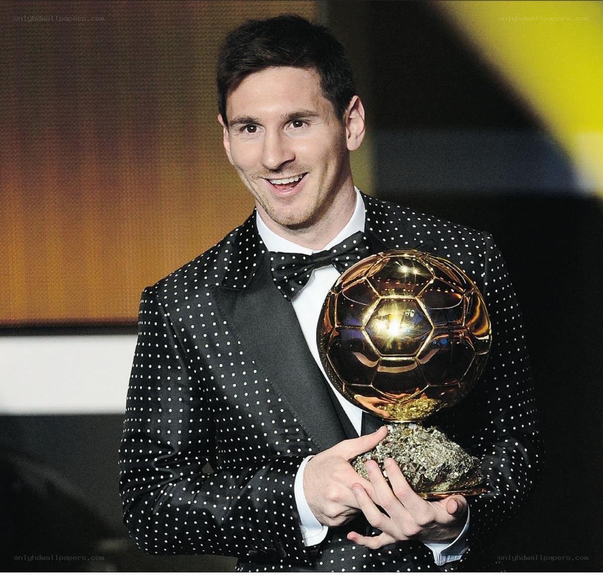 Lionel Messi with Ballon d'Or