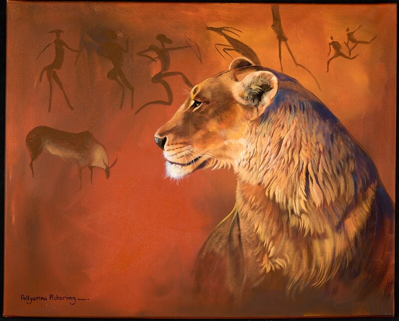 Lioness in Profile — Orange