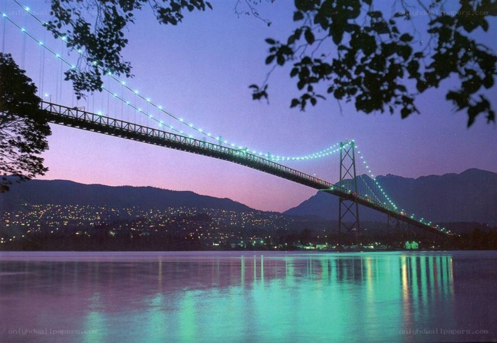 Lions Gate Bridge at dusk