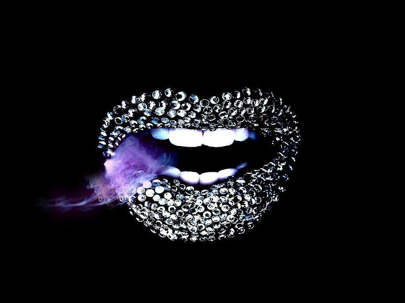 lips adorned with diamonds