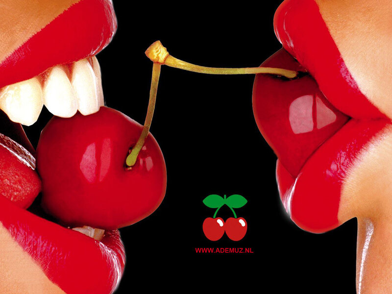 lips and cherry close-up
