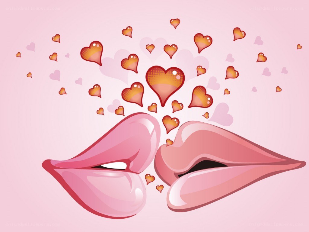 lips and hearts illustration