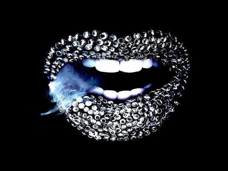 Lips Covered in Crystals