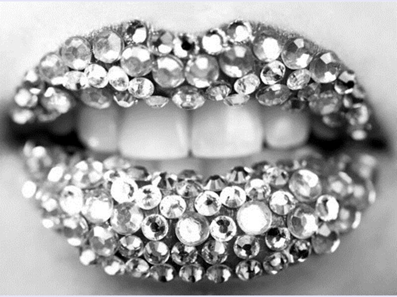 Lips Covered in Rhinestones