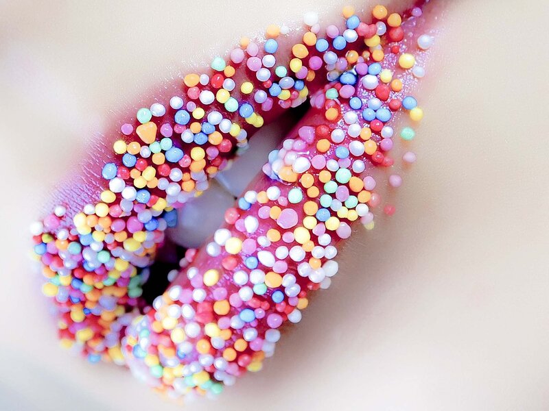 Lips Covered in Sprinkles — Pink