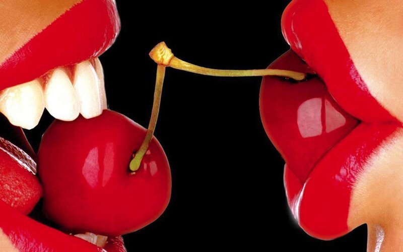Lips Eating Cherry