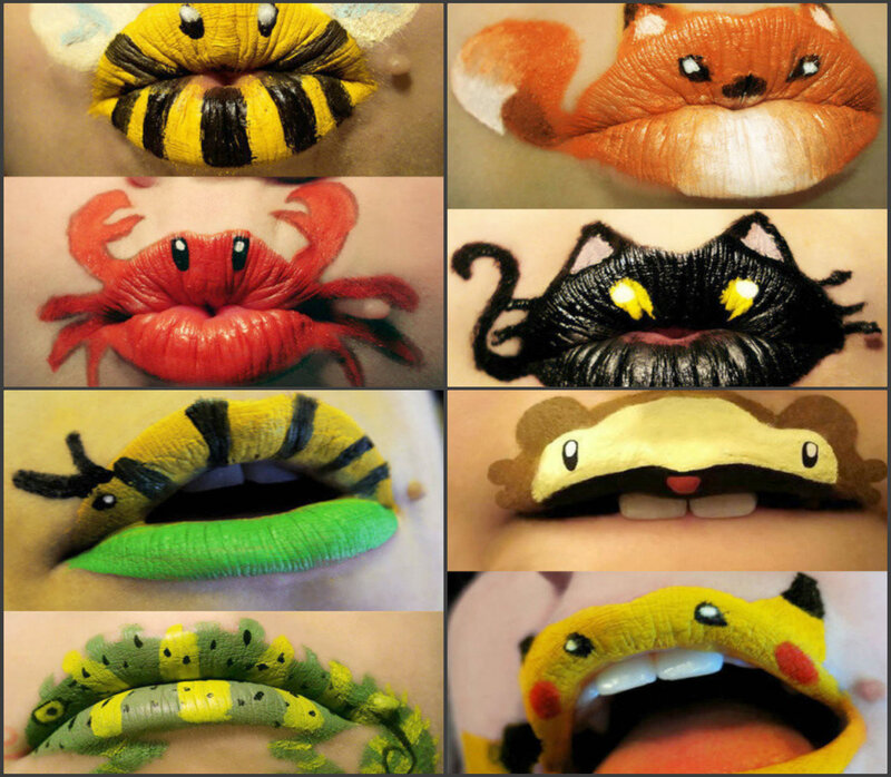Lips Painted as Animals