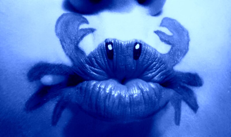 Lips Painted as Crab