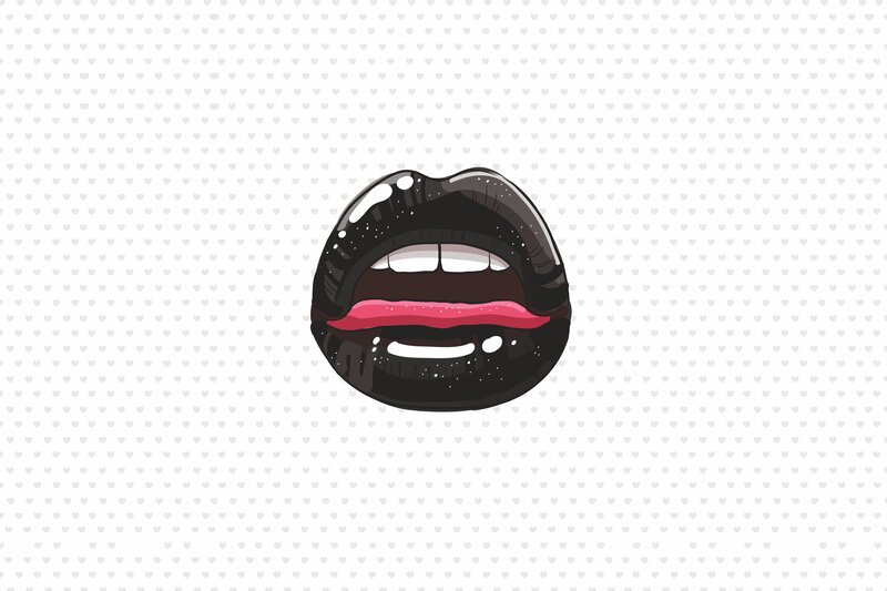 Lips with Black Lipstick