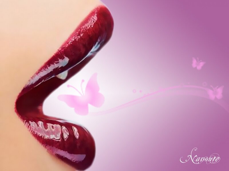 lips with butterflies
