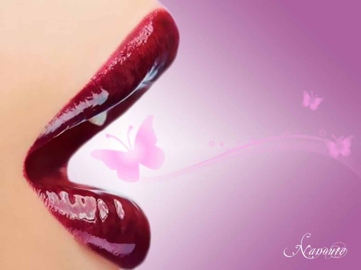 lips with butterflies