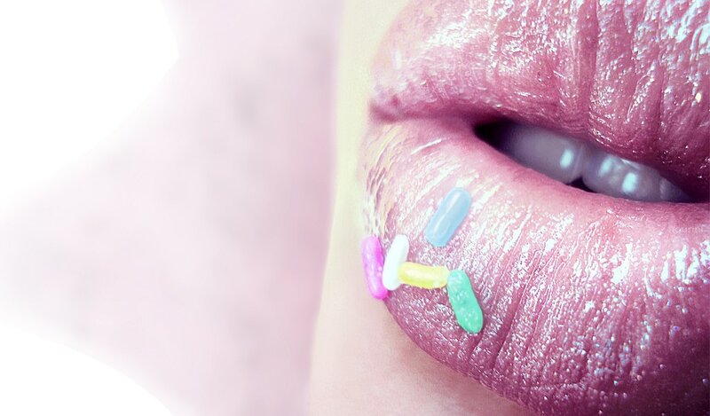 lips with candy sprinkles