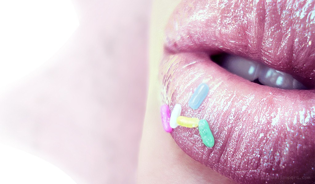 lips with candy sprinkles