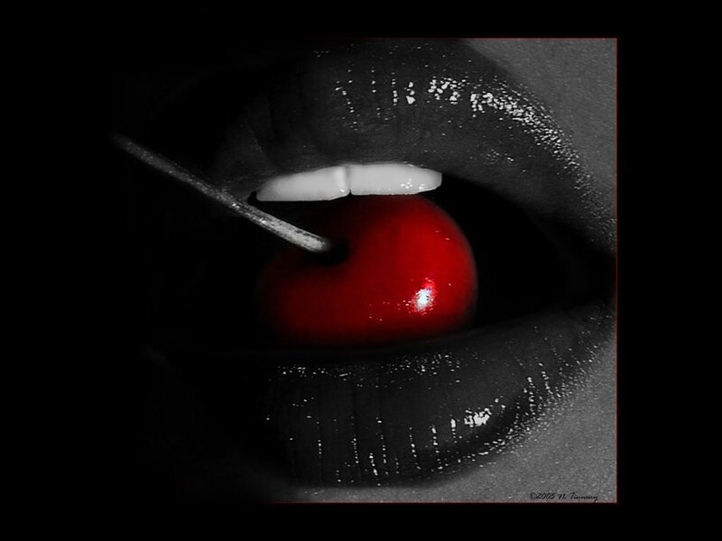 lips with cherry