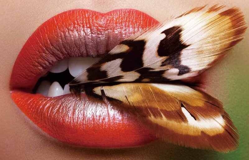Lips with Feathers