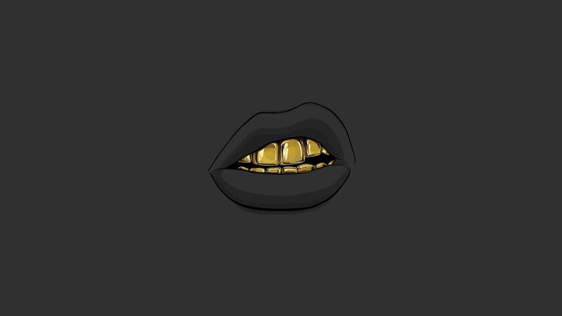 Lips with Gold Teeth
