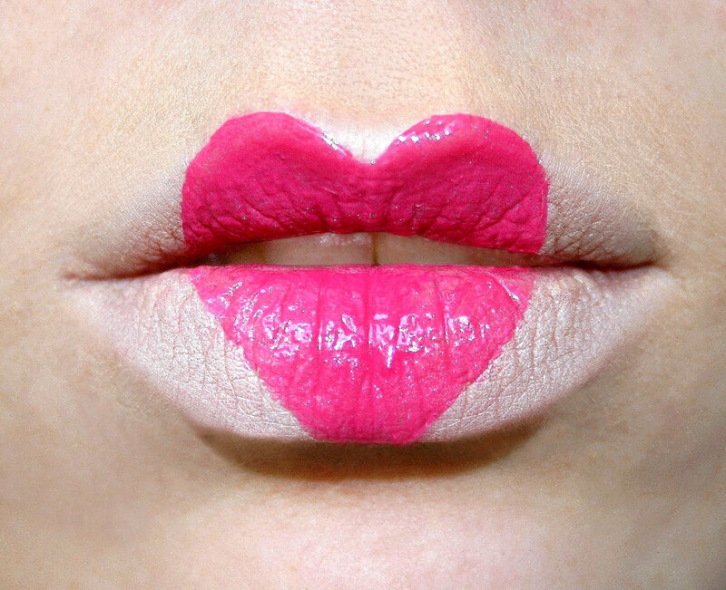 Lips with Heart-shaped Lipstick