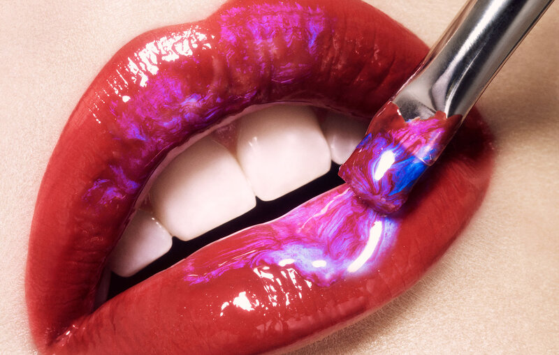 Lips with Lipstick — Red