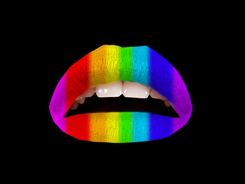 Lips with Rainbow Makeup