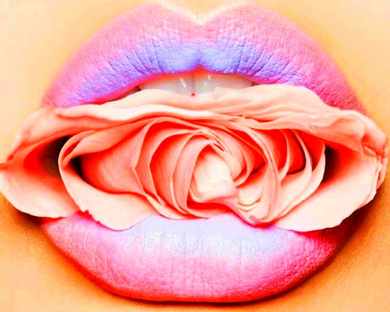 Lips with Rose Inside