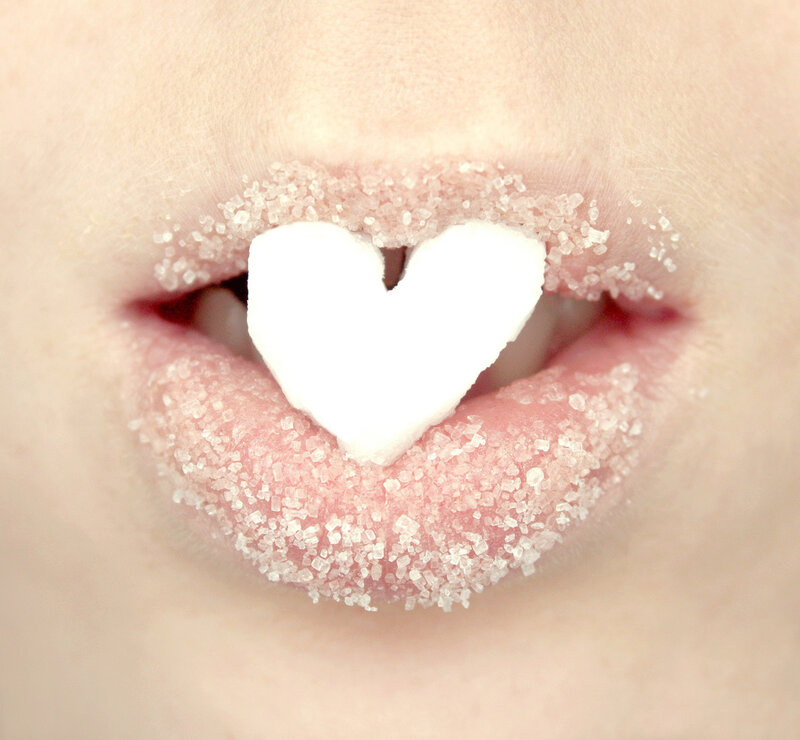 Lips with Sugar and Heart — Pink