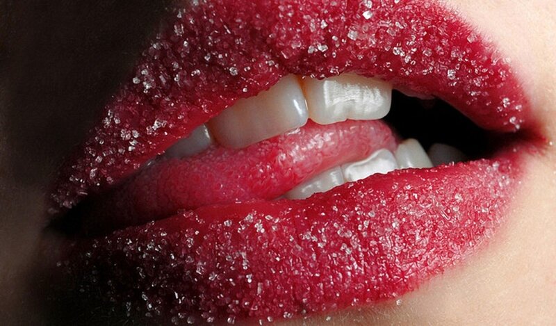 lips with sugar coating