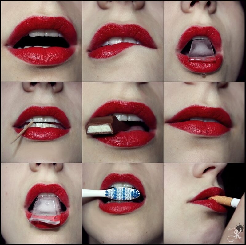 lips with various objects