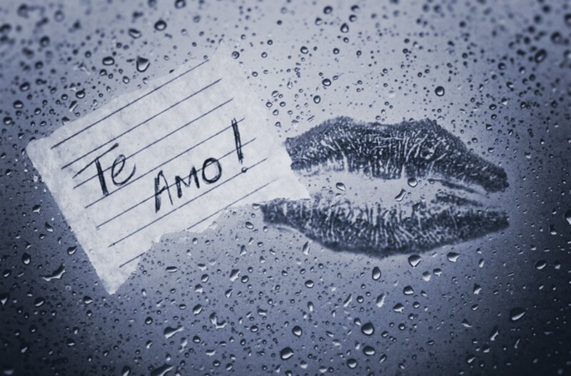 Lipstick Kiss on Glass