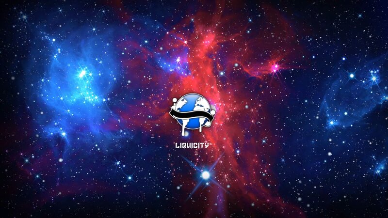 Liquicity Logo in Space — Blue, Cosmic, Night, Digital Art