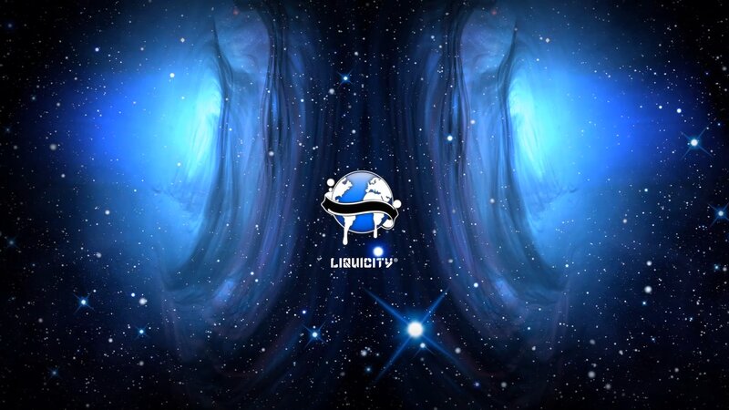 Liquicity Logo in Space — Blue, Cosmic