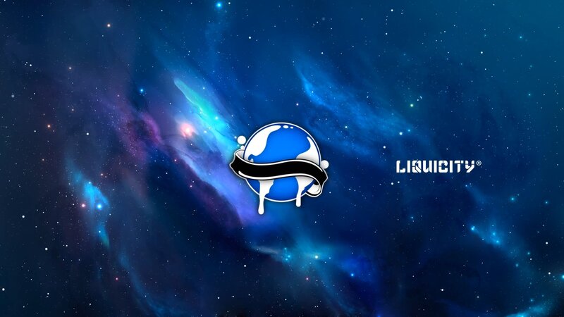 Liquicity Logo on Space Background — Blue, Cosmic