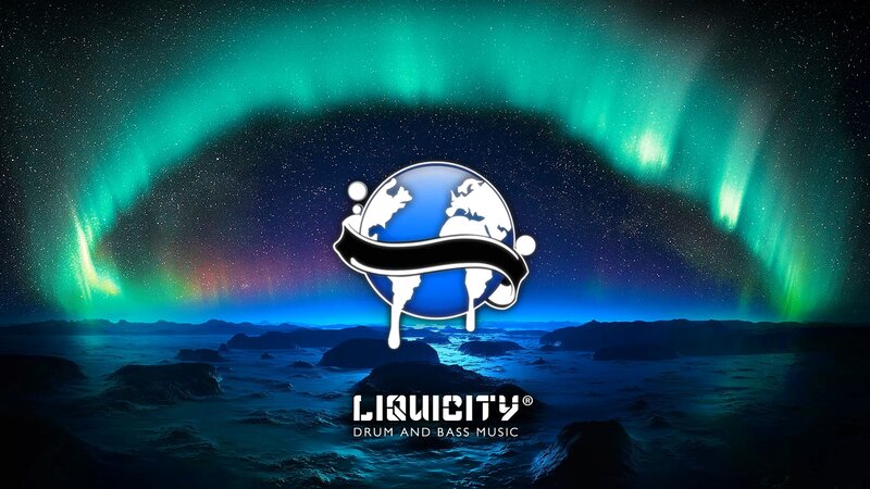 Liquicity logo with aurora background