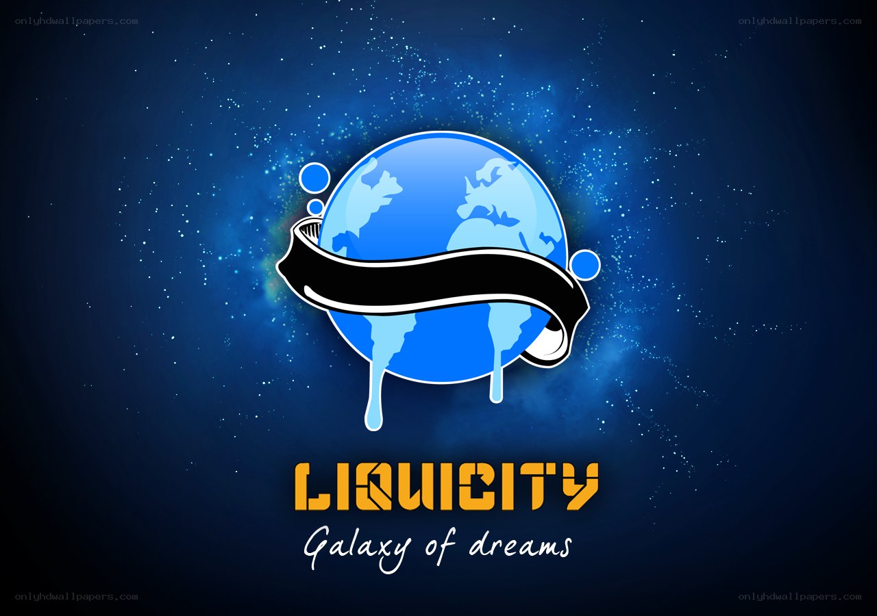 Liquicity logo with galaxy background