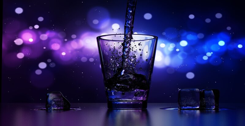 Liquid Being Poured into Glass — Purple