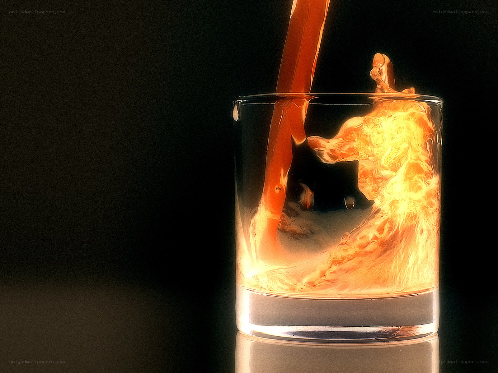 liquid pouring into glass