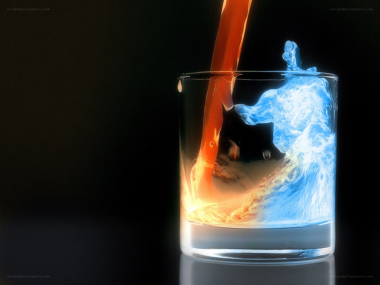 Liquid pouring into glass