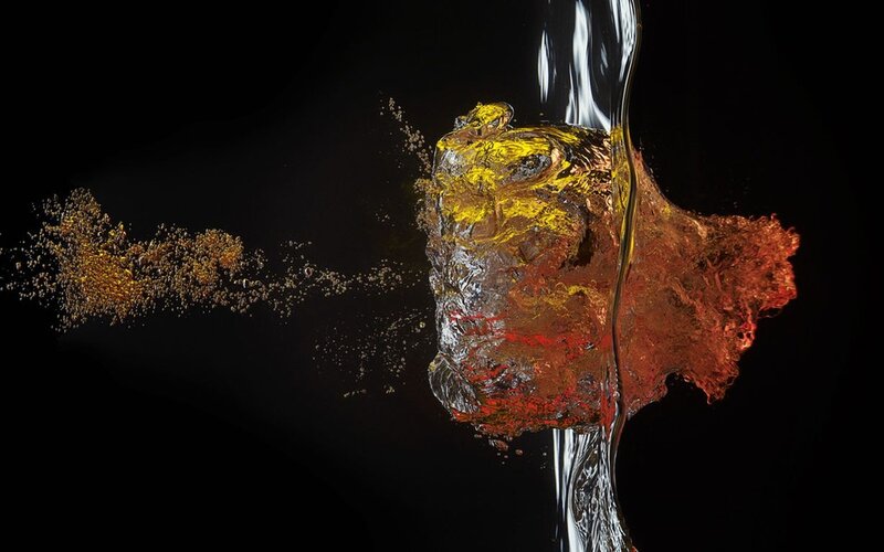 Liquid Splash in Glass — Black