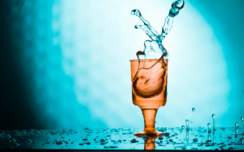 Liquid Splash in Glass