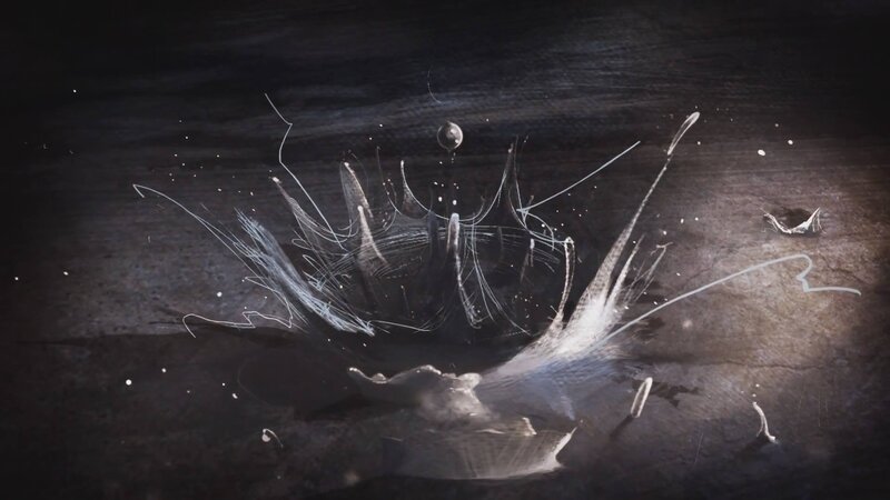 Liquid Splash on Dark Surface