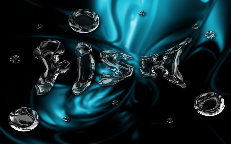 liquid text art with fish