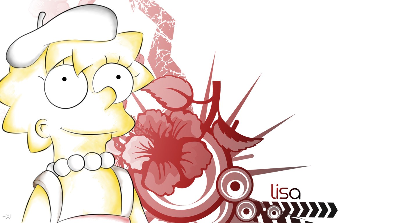 Lisa Simpson art with flowers