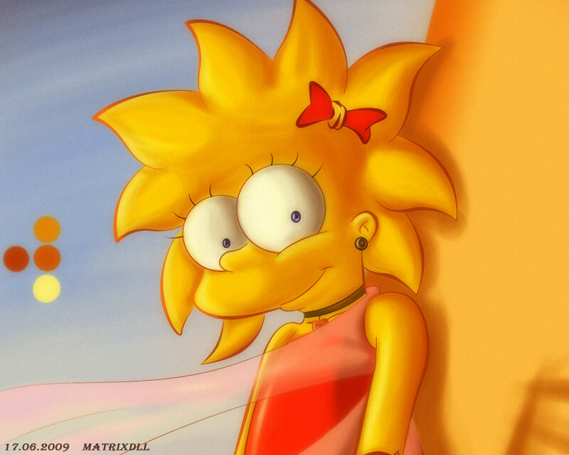 Lisa Simpson with sun-like hair