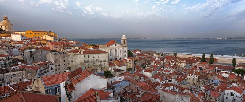 Lisbon Cityscape — Red