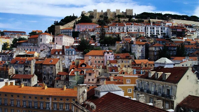 Lisbon cityscape with castle