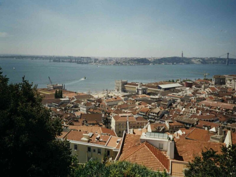 Lisbon cityscape with Tagus River