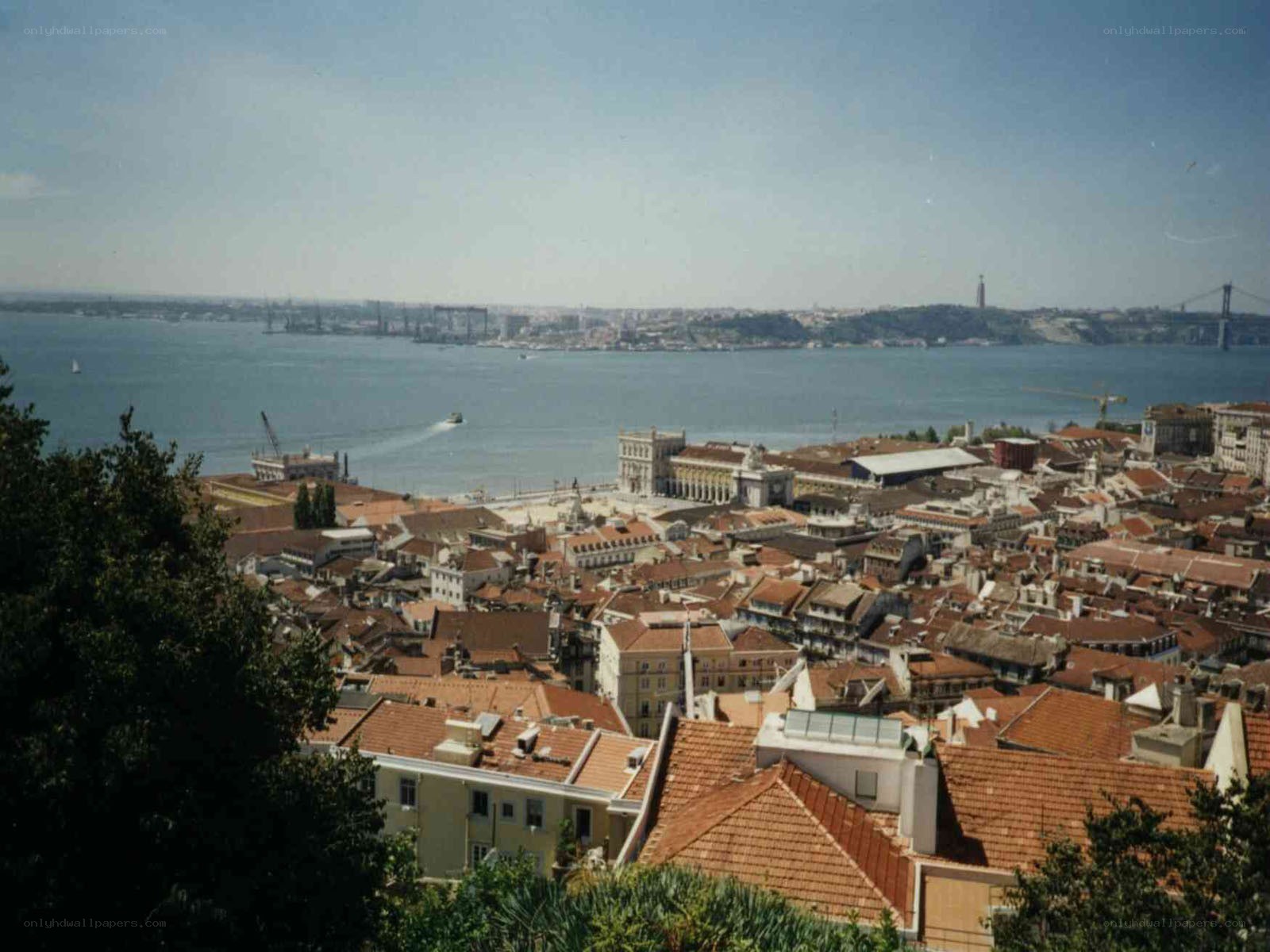 Lisbon cityscape with Tagus River