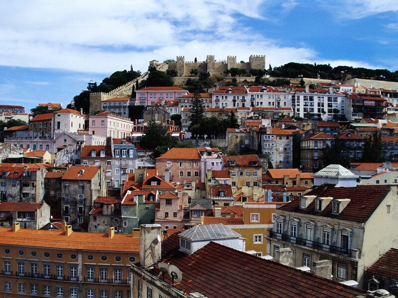 Lisbon rooftops and castle