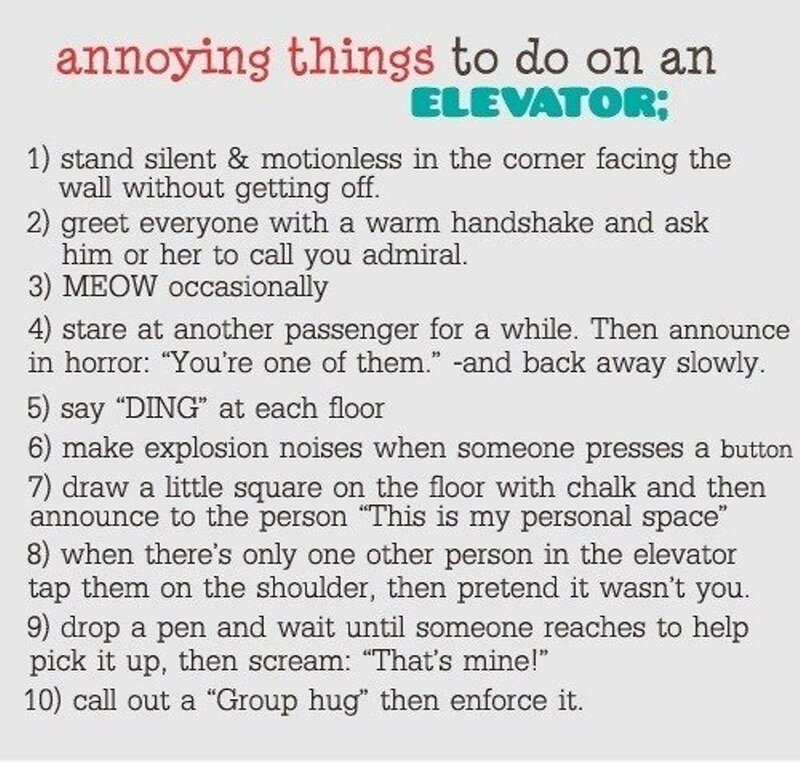 List of Annoying Elevator Behaviors