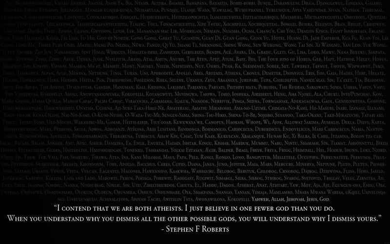 List of gods and quote
